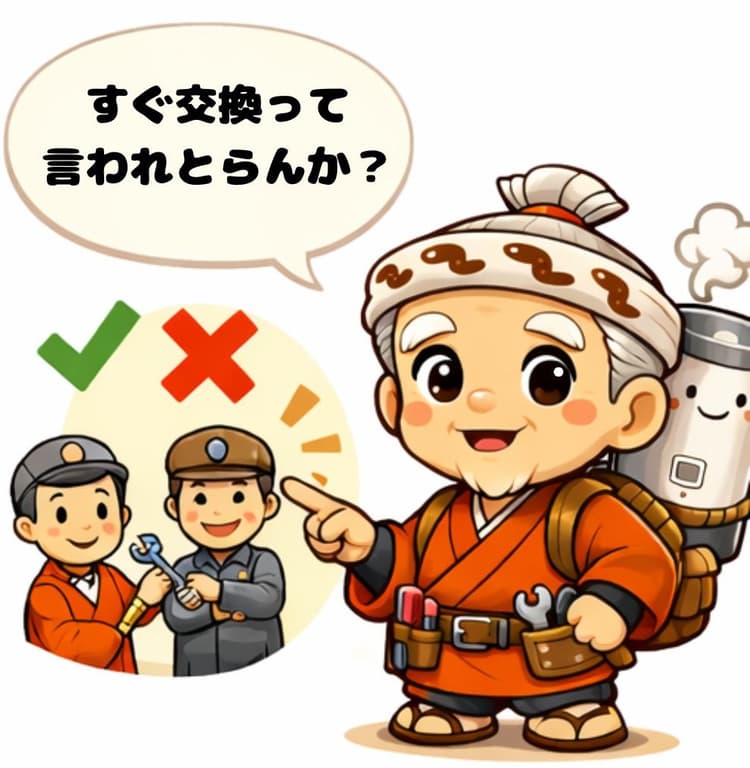 すぐ交換って言われとんか?